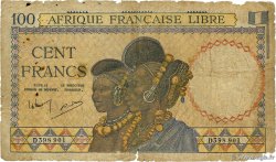 100 Francs type 1941 FRENCH EQUATORIAL AFRICA Brazzaville 1943 A.116b