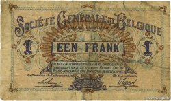 1 Franc BELGIUM  1916 P.086b VG