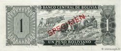 1 Peso Boliviano Spécimen BOLIVIE  1962 P.152s NEUF