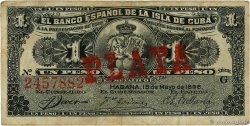 1 Peso CUBA  1896 P.047b TB