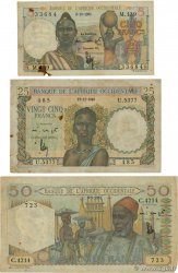 5, 25 et 50 Francs Lot FRENCH WEST AFRICA  1951 P.36, P.38 et P.39