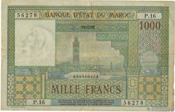 1000 Francs MOROCCO  1952 P.47 F+