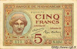 5 Francs MADAGASCAR  1937 P.035 VF+