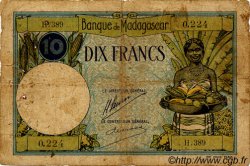 10 Francs MADAGASCAR  1940 P.036 B