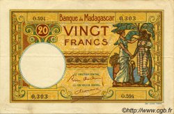 20 Francs  MADAGASCAR  1940 P.037 TTB