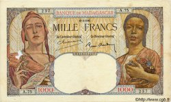 1000 Francs MADAGASCAR  1940 P.041 TB+
