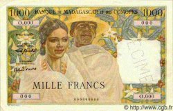 1000 Francs Spécimen MADAGASCAR  1951 P.048bs SUP+