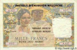 1000 Francs - 200 Ariary MADAGASCAR  1961 P.054 MBC a EBC