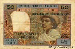50 Francs - 10 Ariary MADAGASCAR  1969 P.061 TB