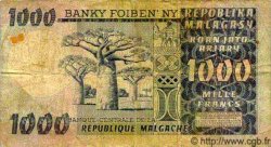 1000 Francs - 200 Ariary MADAGASCAR  1975 P.065 TB