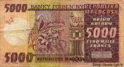 5000 Francs - 1000 Ariary  MADAGASCAR  1975 P.066 TB+