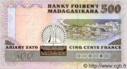 500 Francs - 100 Ariary MADAGASCAR  1988 P.071 UNC