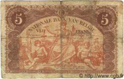 5 Francs BELGIQUE  1914 P.074a pr.TB