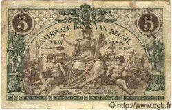5 Francs BELGIQUE  1914 P.075a TB+