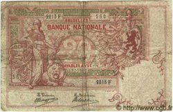 20 Francs BELGIEN  1913 P.067 SGE to S