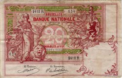 20 Francs BÉLGICA  1914 P.067 MBC