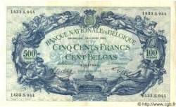 500 Francs - 100 Belgas BELGIUM  1943 P.109 UNC-