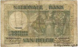 50 Francs - 10 Belgas BELGIEN  1937 P.106 SGE