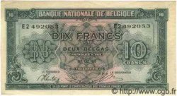 10 Francs - 2 Belgas BELGIQUE  1943 P.122 TTB+