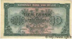 10 Francs - 2 Belgas BELGIQUE  1943 P.122 TTB+