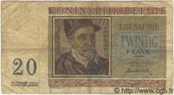 20 Francs BELGIQUE  1950 P.132a B à TB