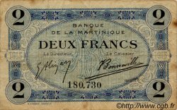2 Francs MARTINIQUE  1915 P.11 q.MB