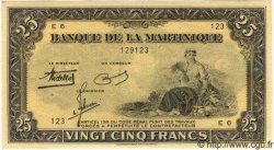 25 Francs MARTINIQUE  1943 P.17 AU