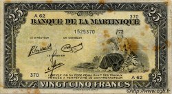 25 Francs MARTINIQUE  1943 P.17 BC