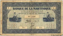1000 Francs MARTINIQUE  1942 P.20 BC
