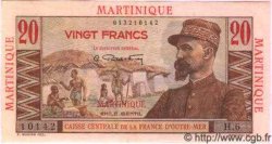 20 Francs Émile Gentil MARTINIQUE  1946 P.29 SC