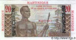 20 Francs Émile Gentil Spécimen MARTINIQUE  1946 P.29s fST