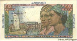 500 Francs Pointe à Pitre Spécimen MARTINIQUE  1949 P.32s VZ+