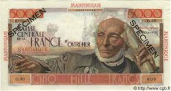 5000 Francs Schoelcher Spécimen MARTINIQUE  1952 P.34s fST+