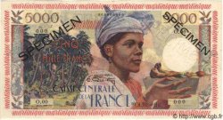 5000 Francs antillaise Spécimen MARTINIQUE  1955 P.36s UNC