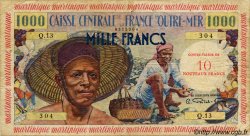 10 NF sur 1000 Francs pêcheur MARTINIQUE  1960 P.39 BC+