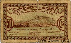 50 Centimos SPAIN Alicante 1937 E.078 VG