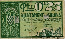 0,25 Pesseta SPAGNA Girona 1937 C.265a MB