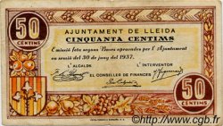 50 Centims SPAIN Lleida 1937 C.318 VF
