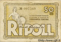 50 Centims SPAIN Ripoll 1937 C.510a F+