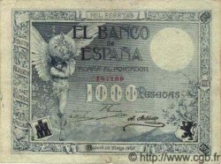 1000 Pesetas ESPAÑA  1907 P.061b BC+