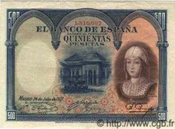 500 Pesetas SPANIEN  1927 P.073c VZ+