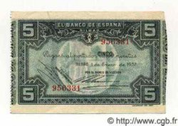 5 Pesetas ESPAGNE Bilbao 1937 PS.561(f) SPL