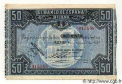 50 Pesetas SPAIN Bilbao 1937 PS.564f VF+