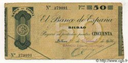 50 Pesetas ESPAGNE Bilbao 1936 PS.553c TB+