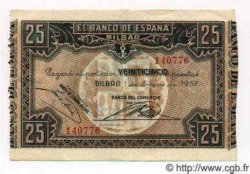 25 Pesetas SPAIN Bilbao 1937 PS.563b AU