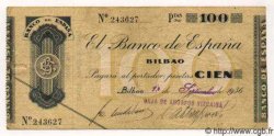 100 Pesetas ESPAGNE Bilbao 1936 PS.554h TTB