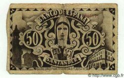 50 Pesetas ESPAGNE Santander 1936 PS.584(c) B+
