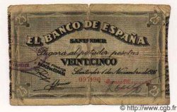 25 Pesetas ESPAGNE Santander 1936 PS.583(d) B+