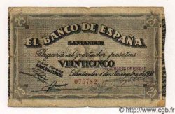 25 Pesetas SPAGNA Santander 1936 PS.583(f) MB