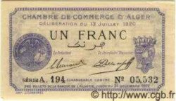 1 Franc ALGÉRIE Alger 1920 JP.12 pr.NEUF